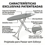 Tábua de Passar Roupas 360° – Giratória, Face Dupla e 8 Níveis de Altura