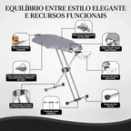 Tábua de Passar Roupas 360° – Giratória, Face Dupla e 8 Níveis de Altura